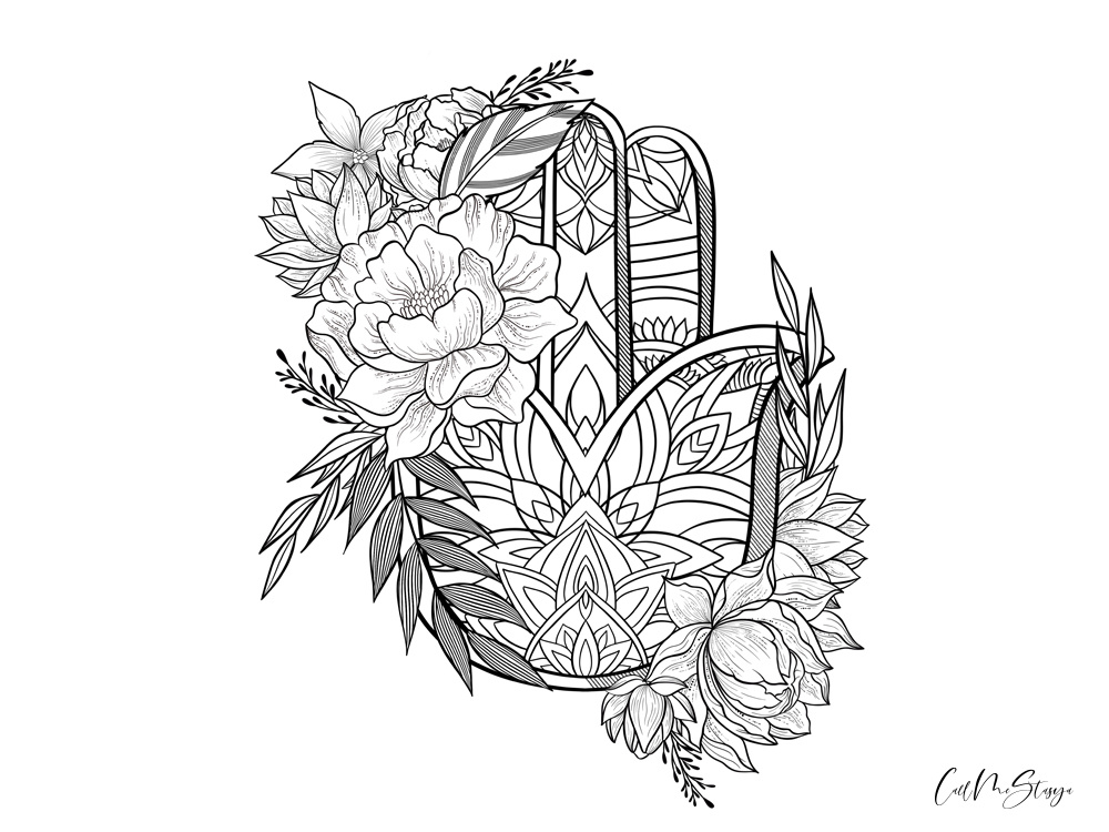 1000x750 Hamsa Hand With Flowers