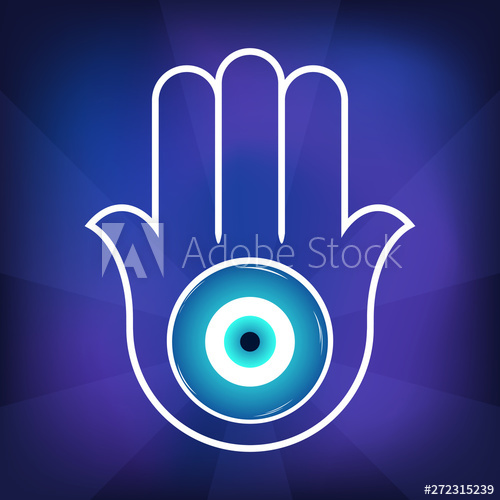 500x500 Popular Arabic And Jewish Amulet Hamsa Vector Illustration