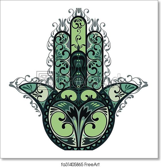 561x581 Free Art Print Of Decorative Vector Hamsa Vector Indian Hand