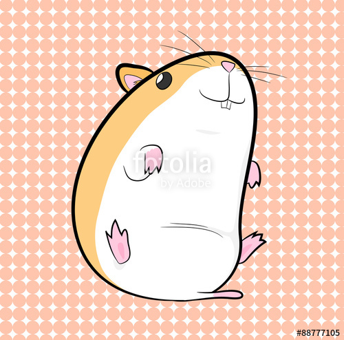 500x494 Hamster, A Hand Drawn Vector Illustration Of A Cute Hamster