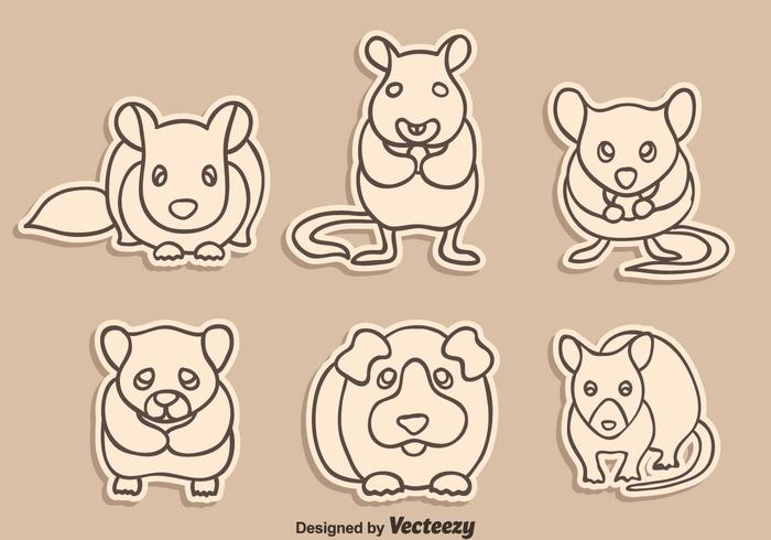 700x490 Sketch Gerbil, Mouse And Hamster Vector