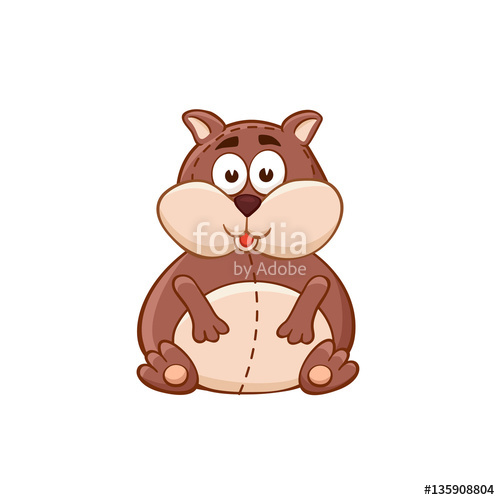 500x500 Cute Cartoon Animal Stuffed Hamster Vector Plush Toy Isolated