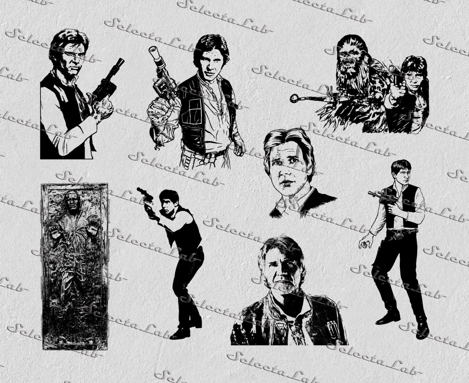 Han Solo Vector Etsy 1500x1226 Han Solo Vector Etsy