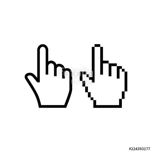 500x500 Hand Mouse Cursor Icon Pointer Hand Cursor Icons, Pixelated