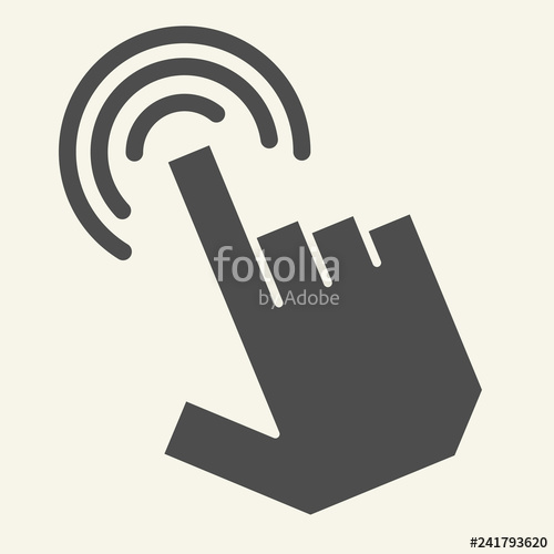 500x500 Pointer Hand Solid Icon Hand Cursor Vector Illustration Isolated