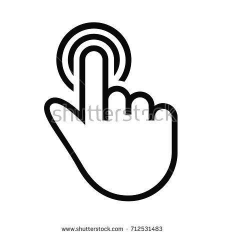 450x470 One Finger Tap Gesture Of Outlined Hand Symbol Button Icon Hand