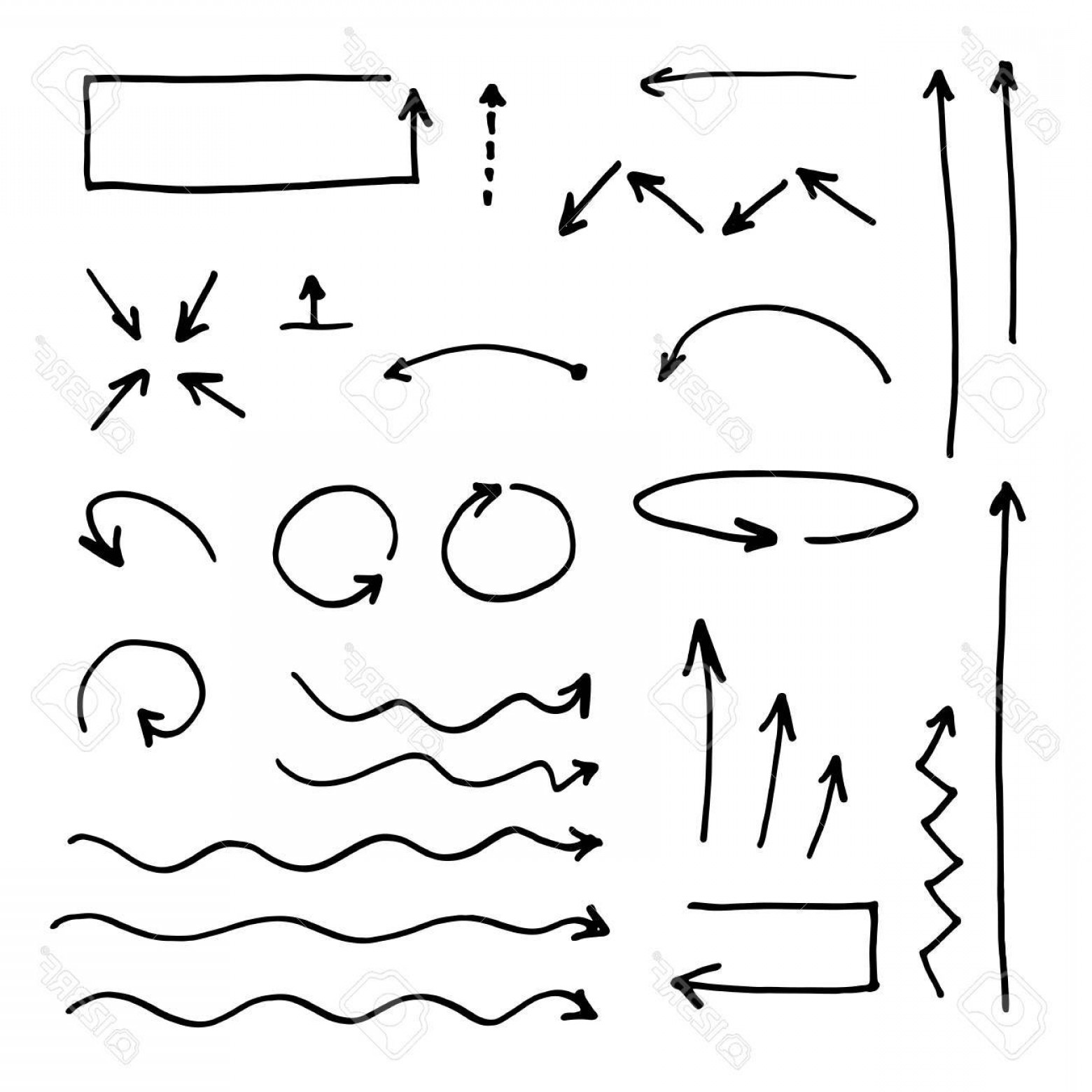 Photostock Vector Isolated Vector Hand Drawn Arrows Set On A White 1560x1560 Photostock Vector Isolated Vector Hand Drawn Arrows Set On A White