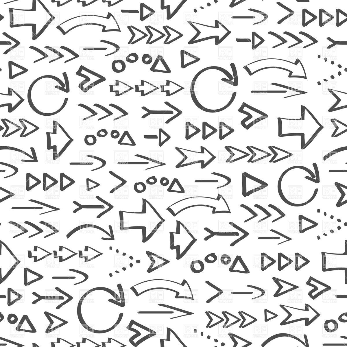 Seamless Pattern Made Of Sketch Hand Drawn Arrows Vector Image 1200x1200 Seamless Pattern Made Of Sketch Hand Drawn Arrows Vector Image
