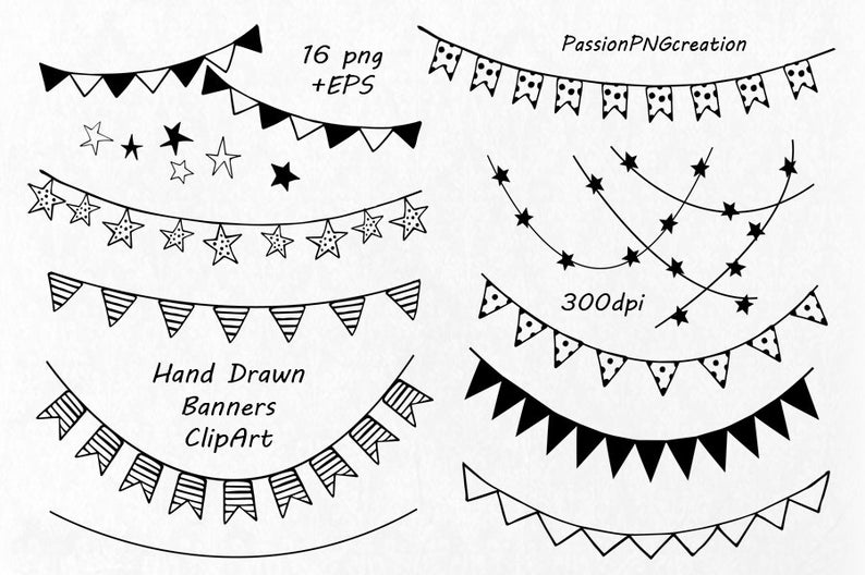 Hand Drawn Banners Clipart Banner Clip Art Png Vector Etsy 794x528 Hand Drawn Banners Clipart Banner Clip Art Png Vector Etsy