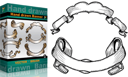 Hand Drawn Banners Vol Vector Photoshop Brushes 429x260 Hand Drawn Banners Vol Vector Photoshop Brushes