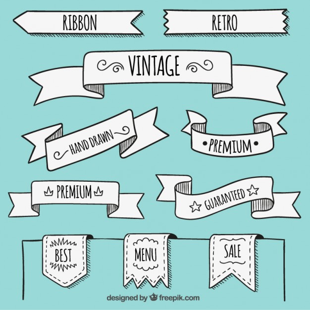 Hand Drawn Banners In Retro Style Vector Free Download 626x626 Hand Drawn Banners In Retro Style Vector Free Download