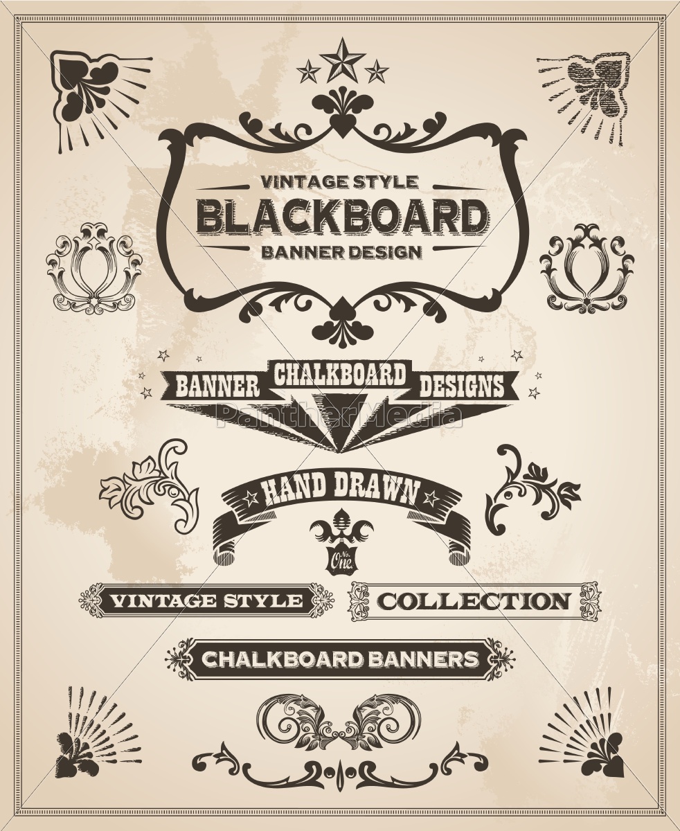 Vintage Retro Hand Drawn Banner Set 982x1200 Vintage Retro Hand Drawn Banner Set
