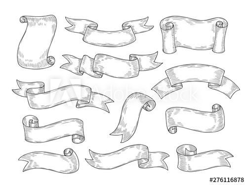 Doodle Ribbons Sketch Banner Ribbon Engraved Old Labels Blank 500x375 Doodle Ribbons Sketch Banner Ribbon Engraved Old Labels Blank