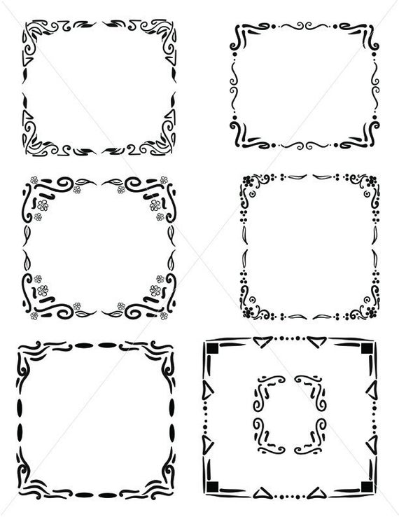 Flourish Corners Corbels Hand Drawn Borders Vector Etsy 570x738 Flourish Corners Corbels Hand Drawn Borders Vector Etsy