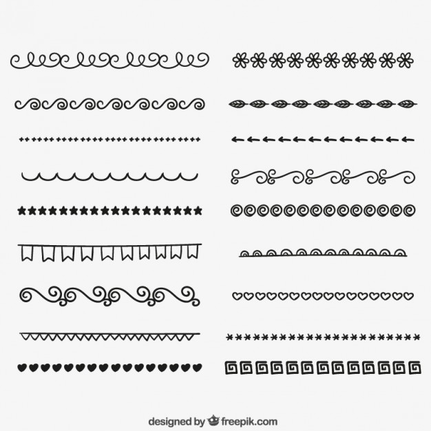 626x626 Hand Drawn Border Set Vector Free Download
