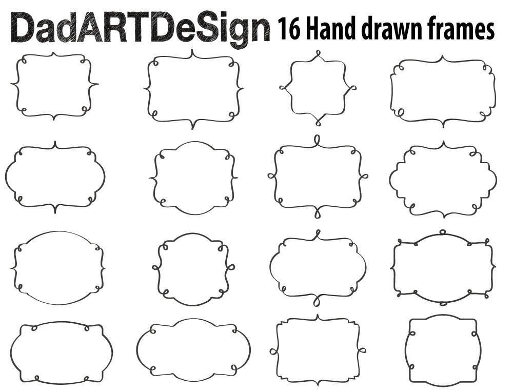 1000x762 Simple Blank Labels With Hand Drawn Border Dadartdesign