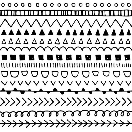 450x450 Set Of Hand Drawn Borders Vector Illustration Royalty Free