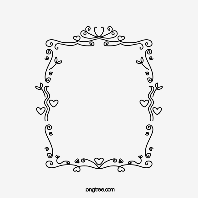 640x640 Black Minimalistic Hand Drawn Border, Lovely, Simple, Black Png
