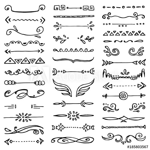 500x500 Collection Of Hand Drawn Borders Vector Illustration For Your