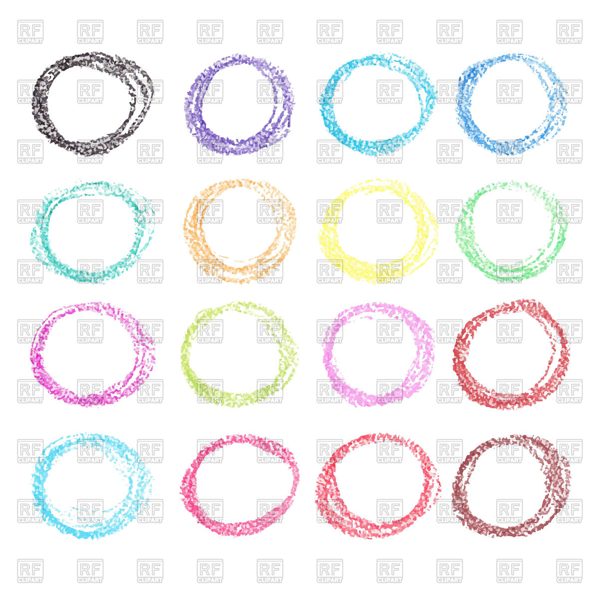Colorful Crayon Hand Drawn Circles Vector Image Of Backgrounds 1200x1200 Colorful Crayon Hand Drawn Circles Vector Image Of Backgrounds