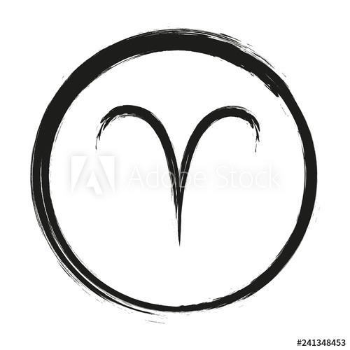 Zodiac Sign Aries Isolated On White Background Brush Hand Drawn 500x500 Zodiac Sign Aries Isolated On White Background Brush Hand Drawn