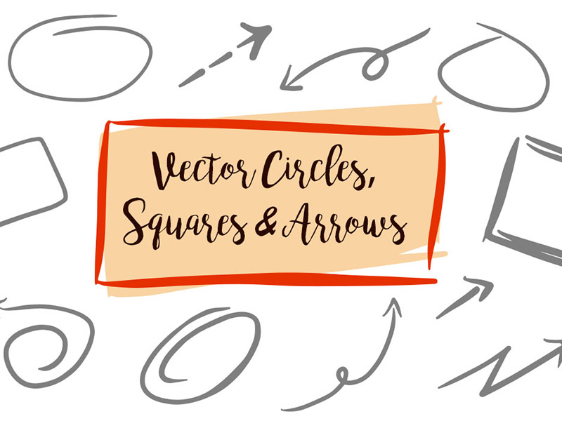 800x600 Free Handdrawn Vector Circles, Squares And Arrows