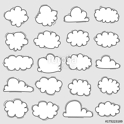 500x500 Hand Drawn Clouds Set Stock Image And Royalty Free Vector