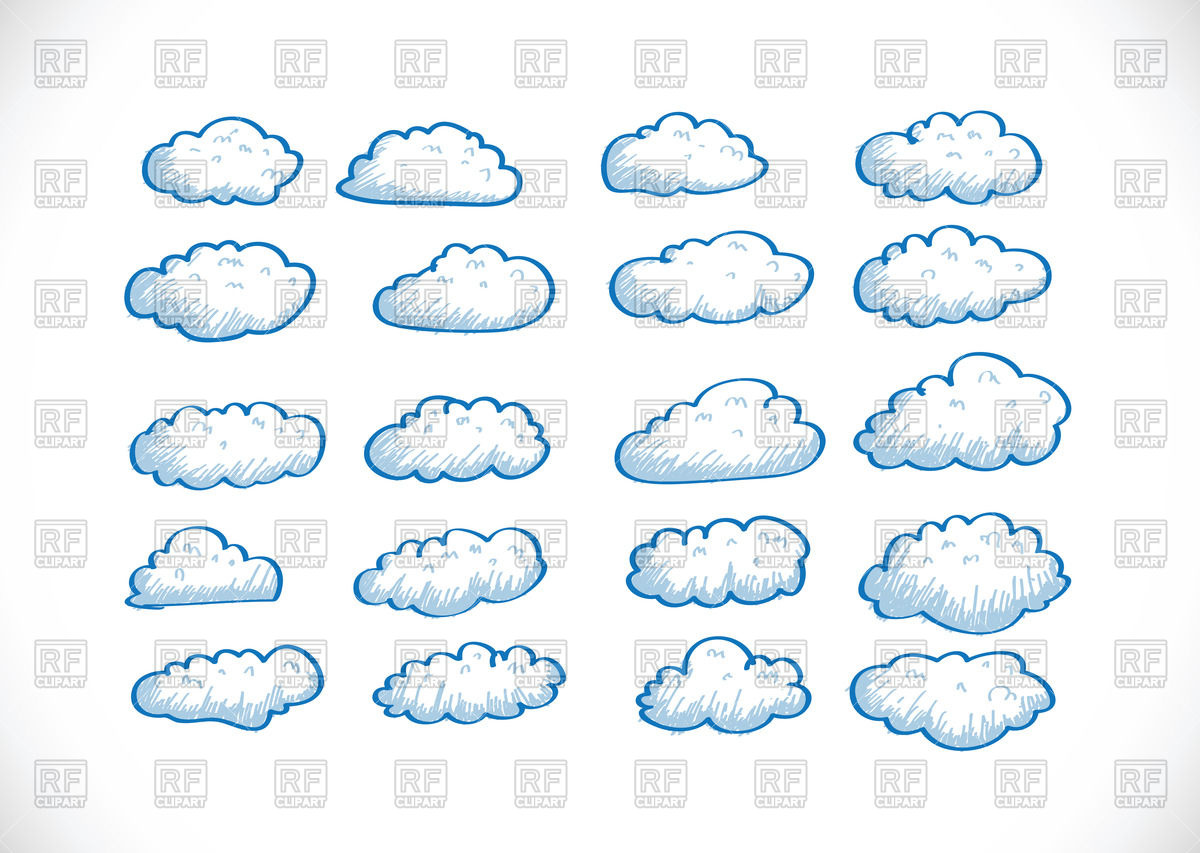 1200x853 Hand Drawn Clouds Vector Image Of Objects Tumdee