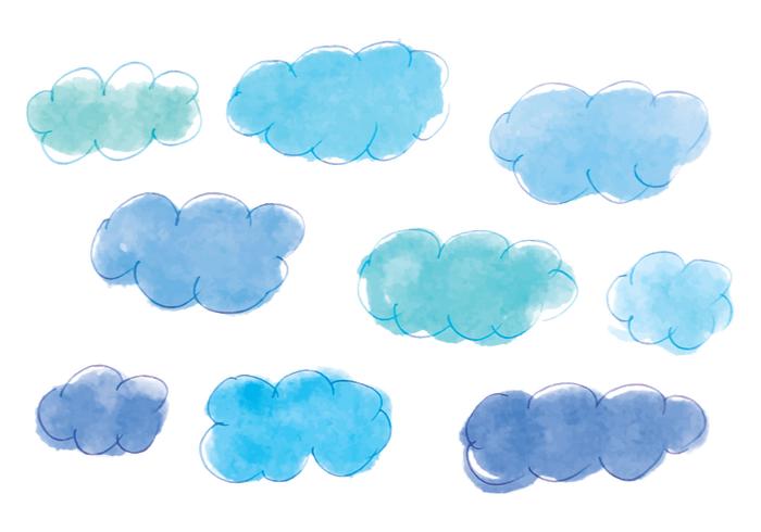 700x490 Vector Hand Drawn Clouds