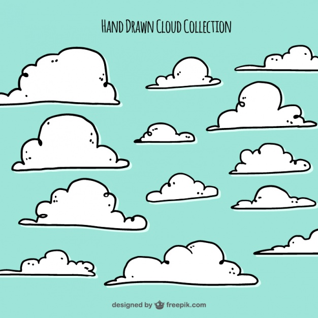 626x626 Collection Of Hand Drawn Clouds Vector Free Download