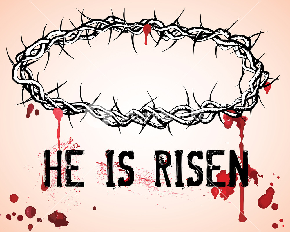 1000x800 Hand Drawn Thorn Crown Vector Watercolor Illustration Royalty