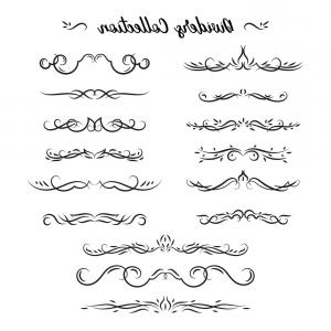 300x300 Flourishes Hand Drawn Dividers Set Floral Vector Catamart