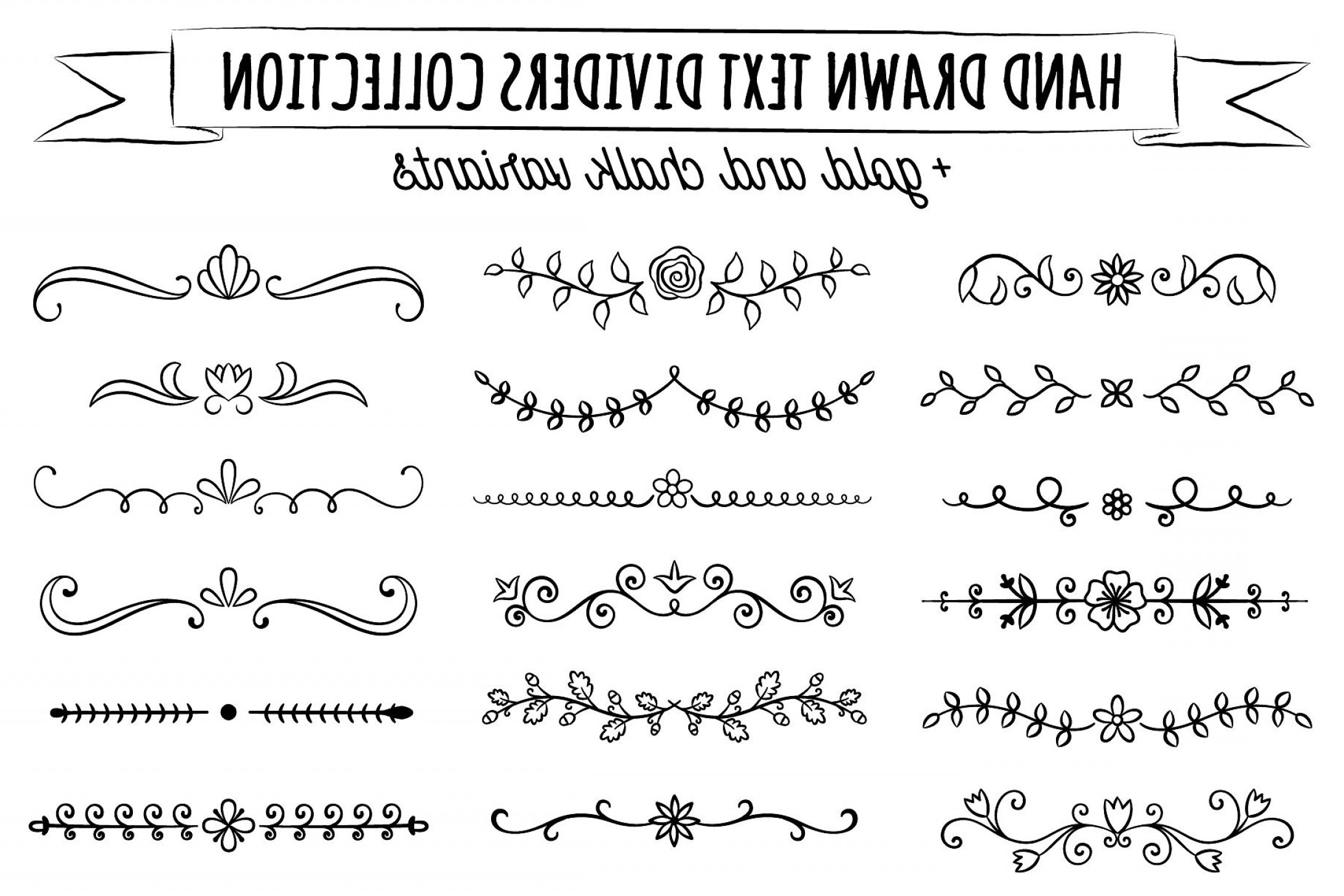 2184x1456 Hand Drawn Text Dividers Vector Soidergi