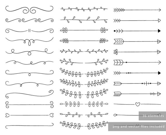 570x465 Laurel And Arrow Dividers Vector And Png Hand Drawn Etsy