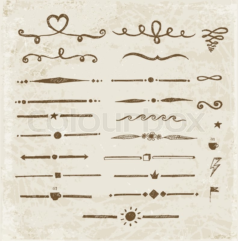 791x800 Set Of Hand Drawn Sketch Dividers Stock Vector Colourbox