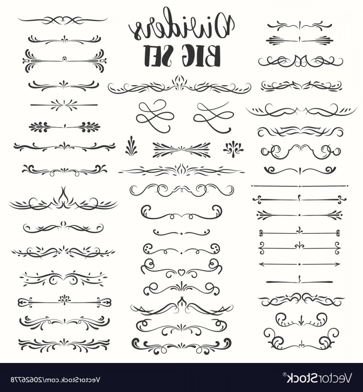 1200x1296 Decorative Flourishes Hand Drawn Dividers Vector Geekchicpro