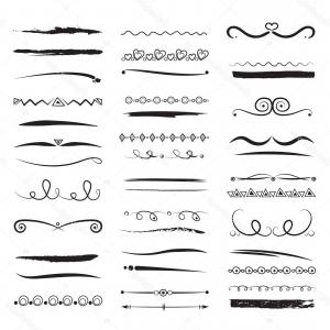 300x300 Decorative Flourishes Hand Drawn Dividers Vector Sarahgardan