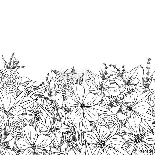 Hand Drawn Floral Vector at Vectorified.com | Collection of Hand Drawn ...