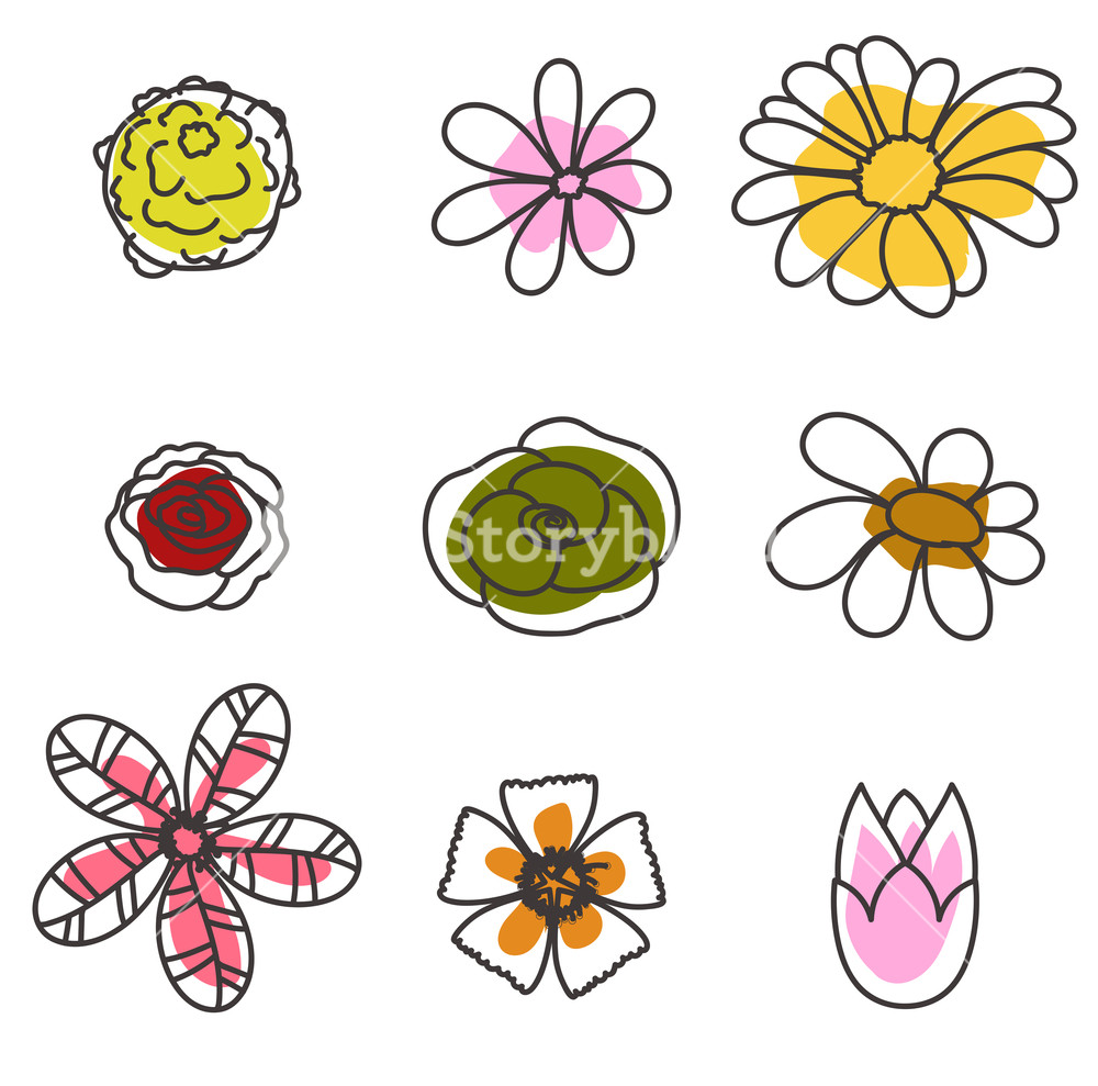 Hand Drawn Flowers Vector Illustration Royalty Free Stock Image 1000x989 Hand Drawn Flowers Vector Illustration Royalty Free Stock Image