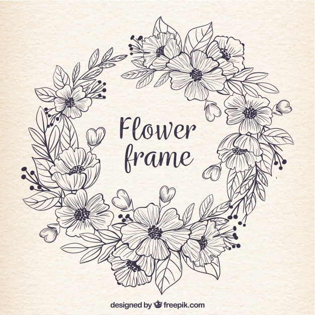 Retro Frame Of Hand Drawn Flowers Vector Free Download 626x626 Retro Frame Of Hand Drawn Flowers Vector Free Download
