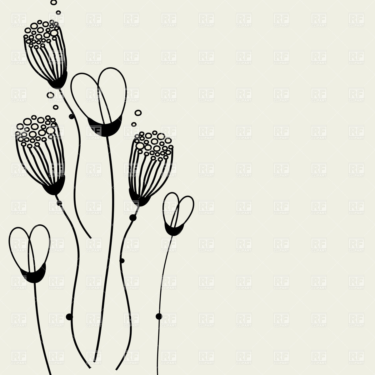 Set Of Stylized Hand Drawn Flowers Vector Image Of Plants 1200x1200 Set Of Stylized Hand Drawn Flowers Vector Image Of Plants