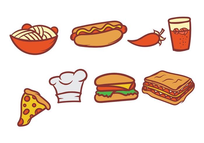 700x490 Hand Drawn Food Vector Set