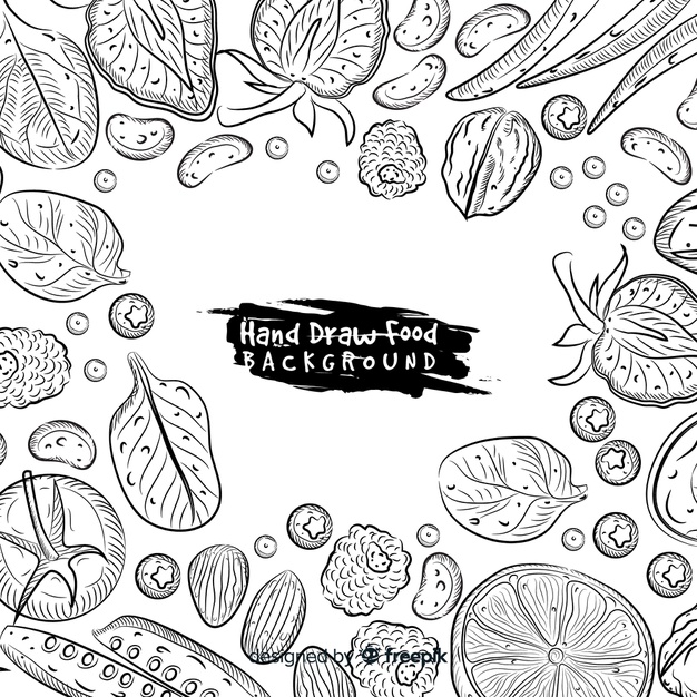 626x626 Hand Drawn Food Background Free Vector