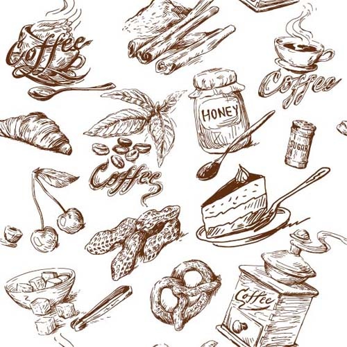 500x500 Hand Drawn Illustrations Food Elements Vector Free Vector
