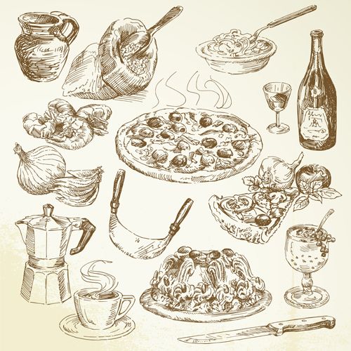 500x500 Retro Hand Drawn Food Vectors Design Inspiration How To Draw