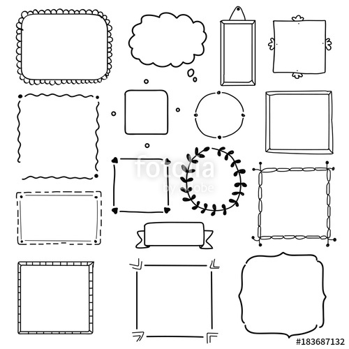 Hand Drawn Frame Vector Set Wreath Collection Stock Image 500x500 Hand Drawn Frame Vector Set Wreath Collection Stock Image