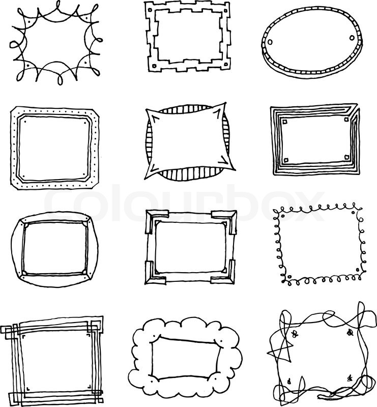 Hand Drawn Vector Picture Frame Set Stock Vector Colourbox 741x800 Hand Drawn Vector Picture Frame Set Stock Vector Colourbox