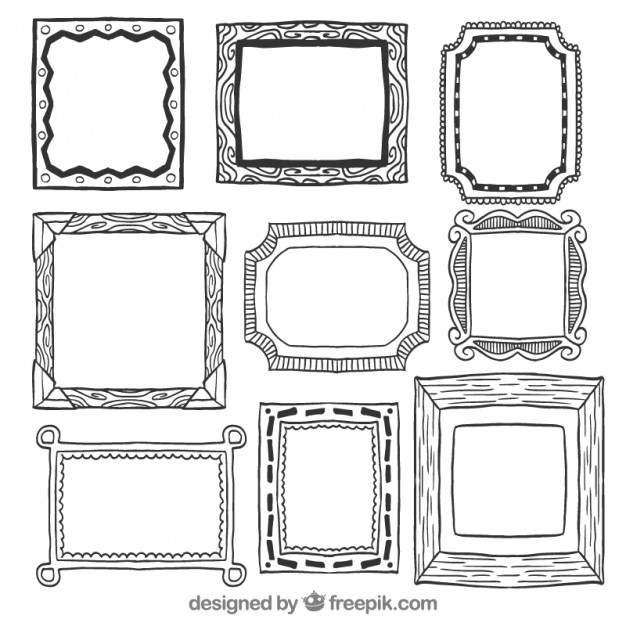 Hand Drawn Wall Frames Vector Free Download 626x626 Hand Drawn Wall Frames Vector Free Download