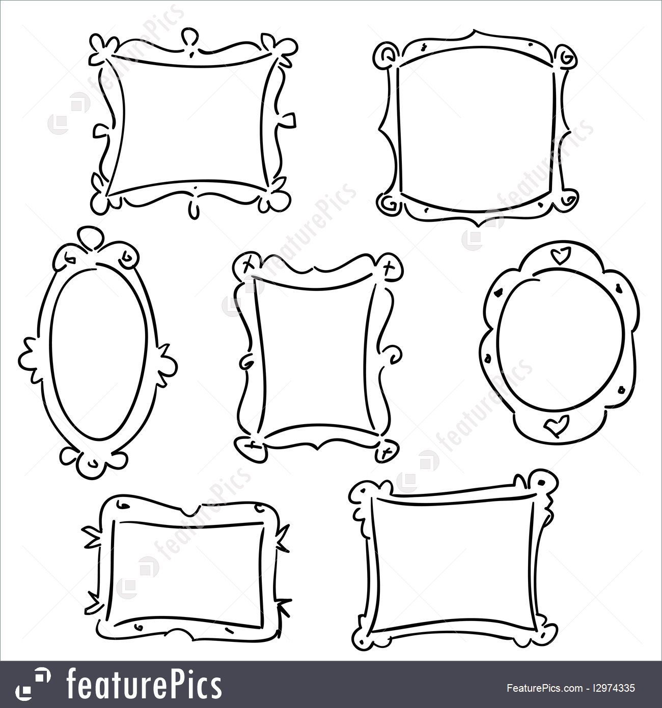 Templates Hand Drawn Frames 1300x1392 Templates Hand Drawn Frames