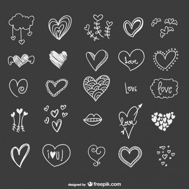 Hand Drawn Hearts Vector Free Download 626x626 Hand Drawn Hearts Vector Free Download